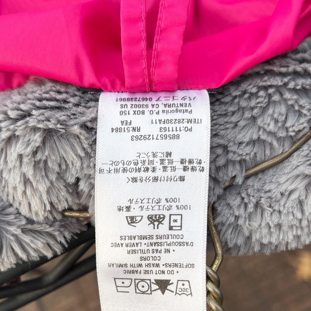 Patagonia Gray Teddy Jacket with Pink Lining size L womens - Picture 3 of 12